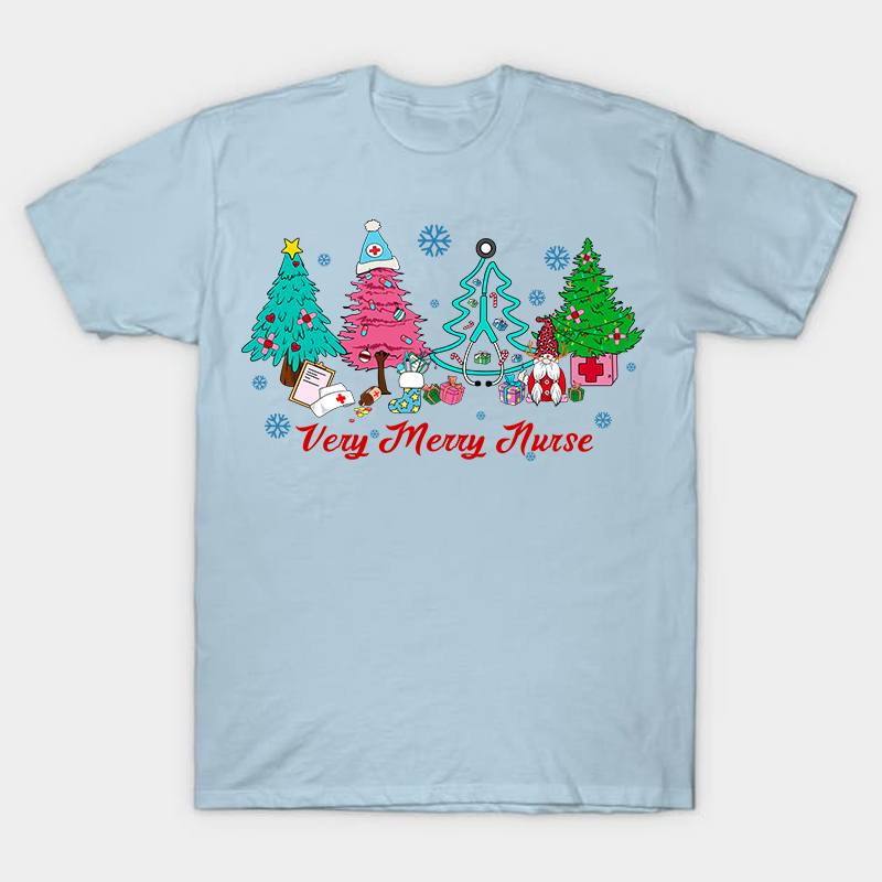 Nurse Christmas Tree With Gnome Nurse T-Shirt