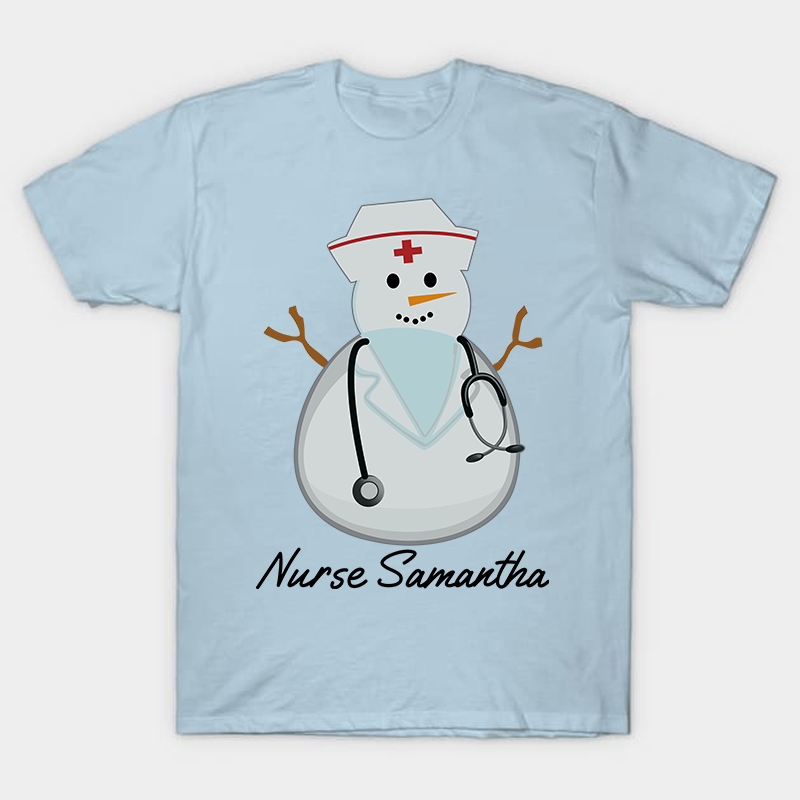 Personalized Snowman Nurse T-Shirt