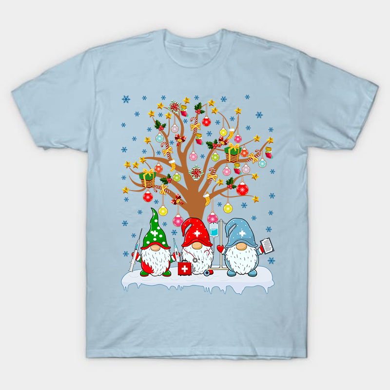Gnome Nurses With A Presents Tree Nurse T-Shirt