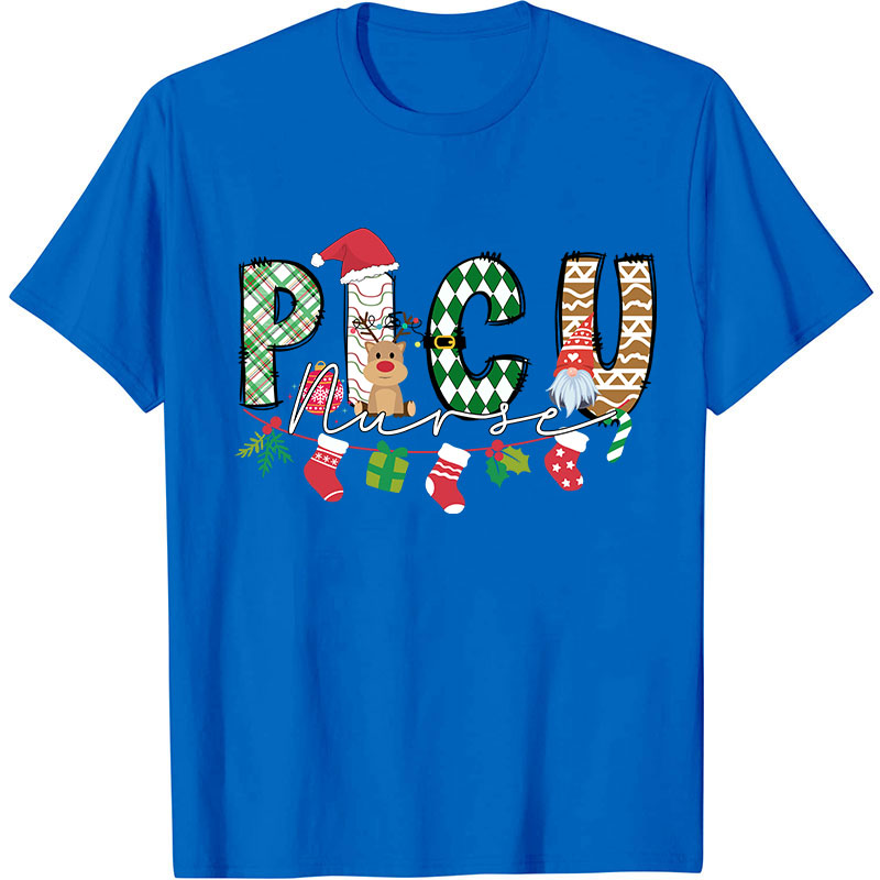 Personalized Cute Christmas Elements Nurse T-Shirt