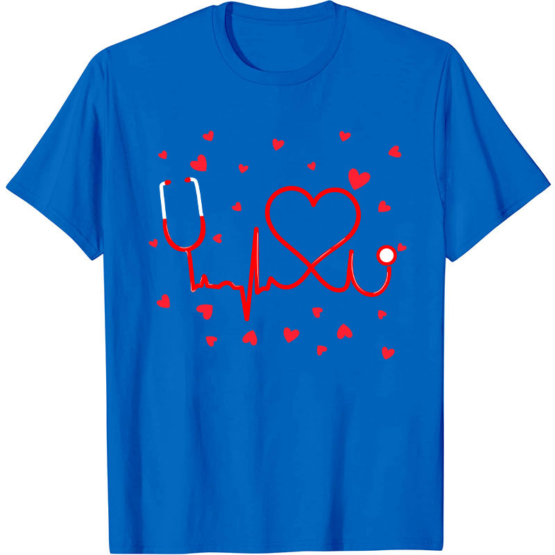 Heart Stethoscope Nursing Medical Nurse T-Shirt