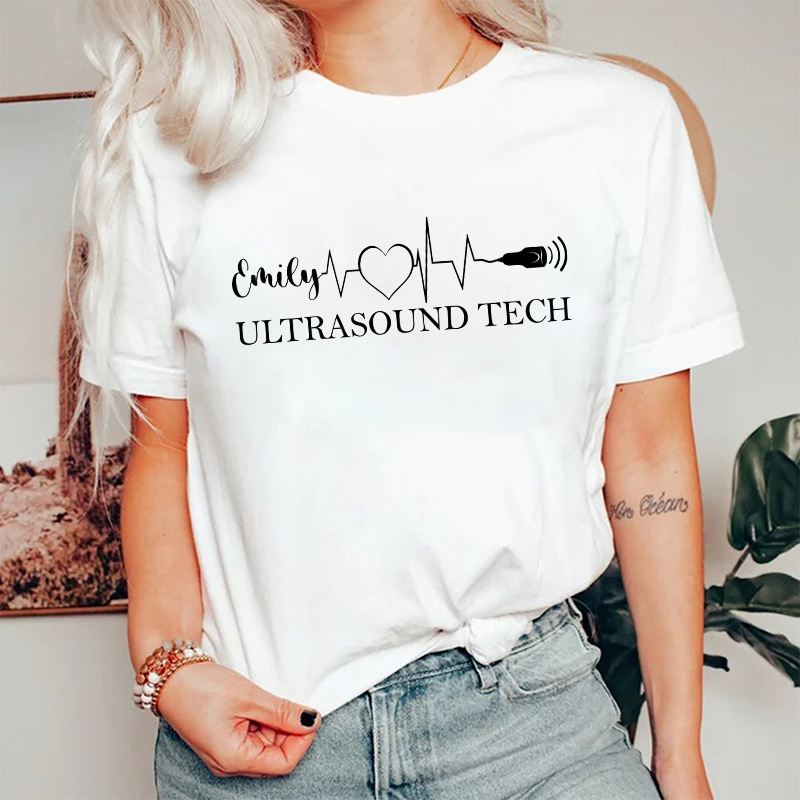 Personalized Name Ultrasound Tech Nurse T-Shirt