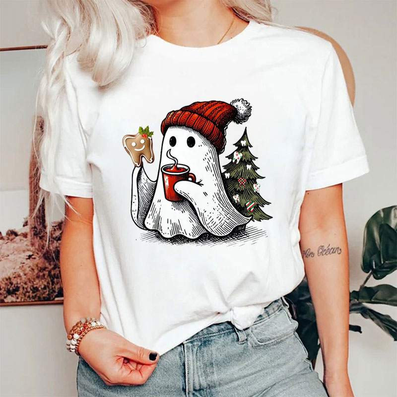 Festive Ghost With Gingerbread T-Shirt