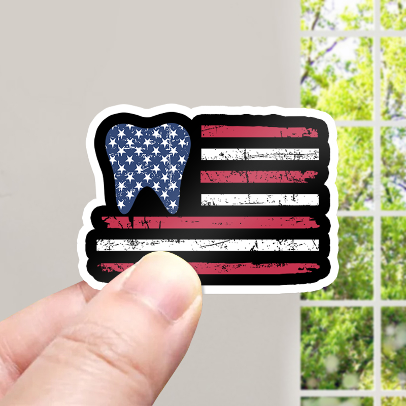 4Th Of July Dental Hygienist Patriotic Tooth Stickers
