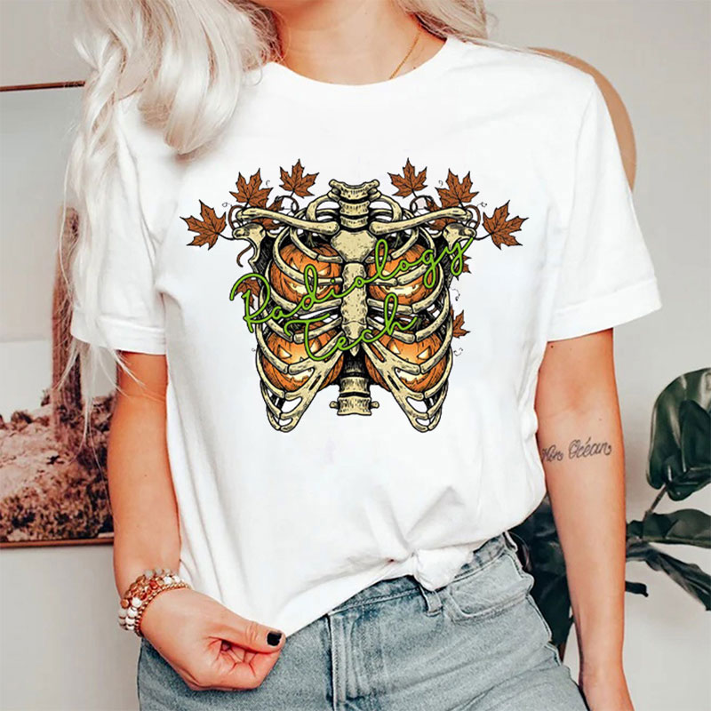 Pumpkin Filled Ribcage Radiology Tech T-Shirt