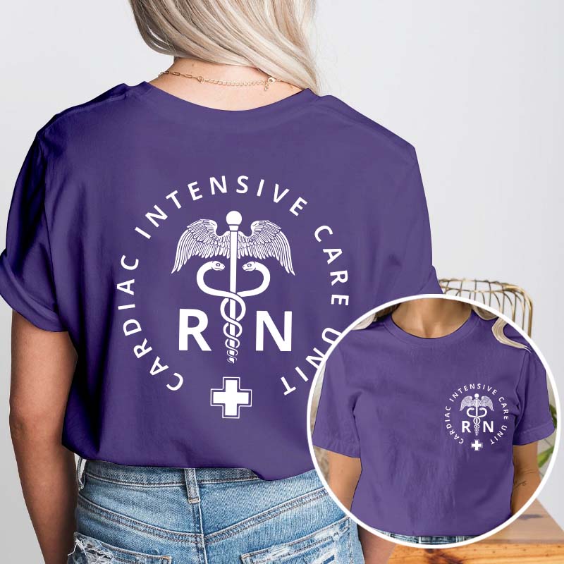 Cardiac Intensive Care Unity Nurse Two Sided T-Shirt