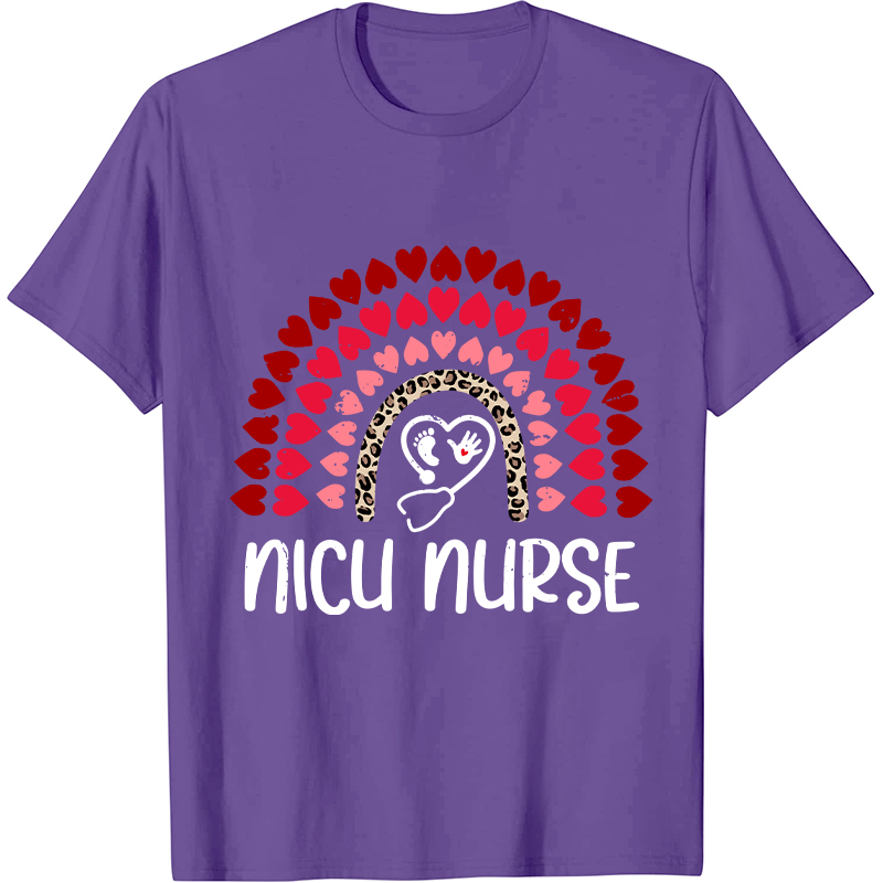 Heart Rainbow Nicu Nurse T-Shirt
