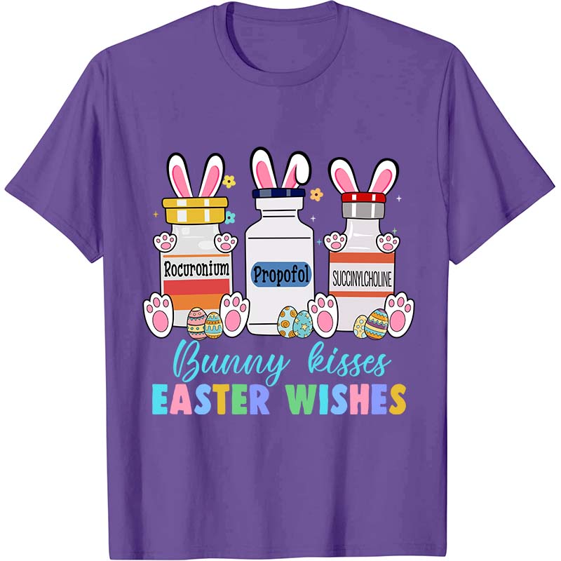 Bunny Kisses Easter Wishes Nurse T-Shirt