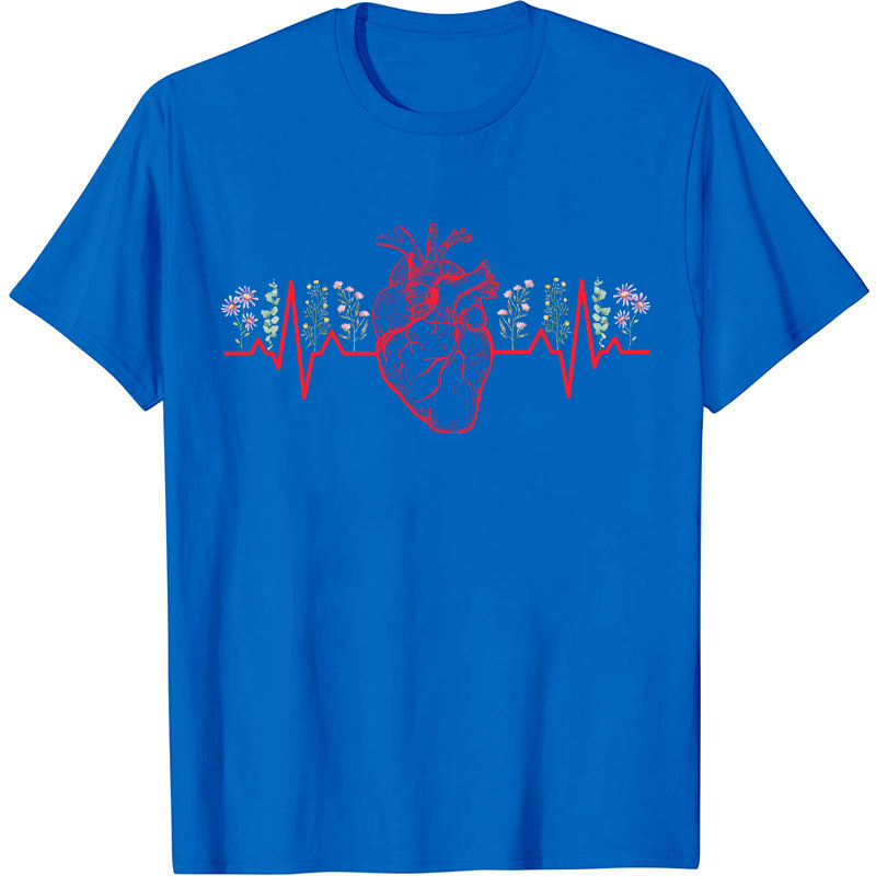 Floral Heart Nurse T-Shirt