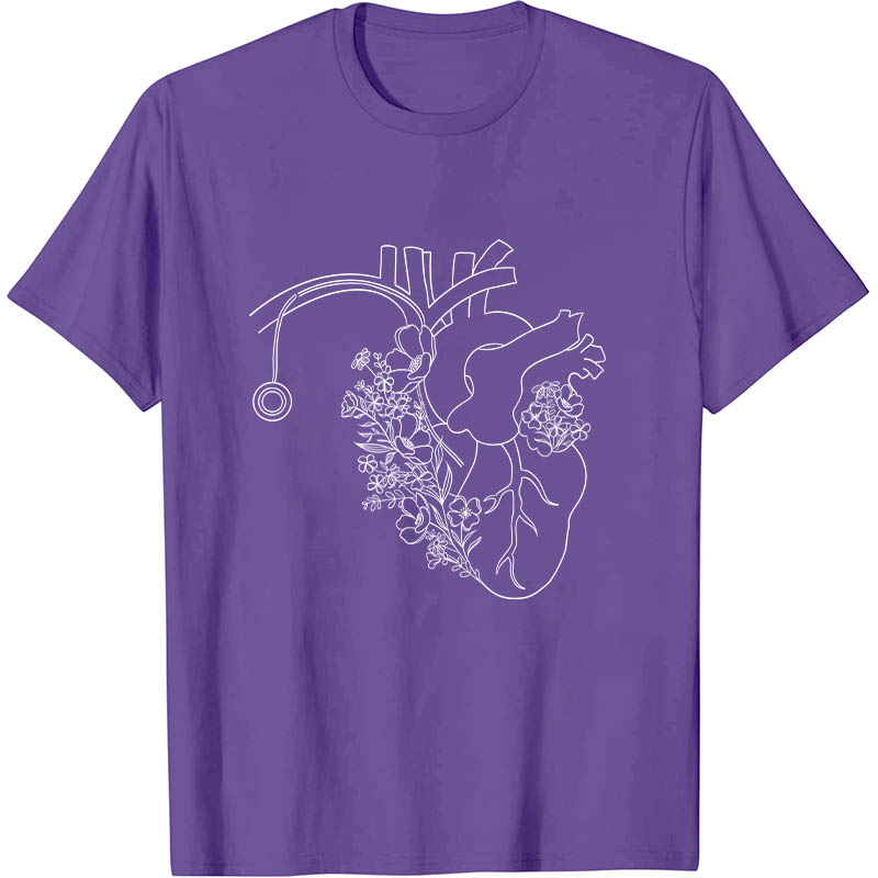 Blooming Flower Heart Nurse T-Shirt