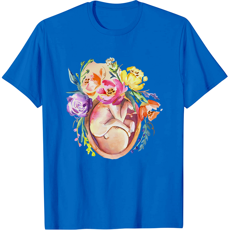 Floral Fetus Nurse T-Shirt