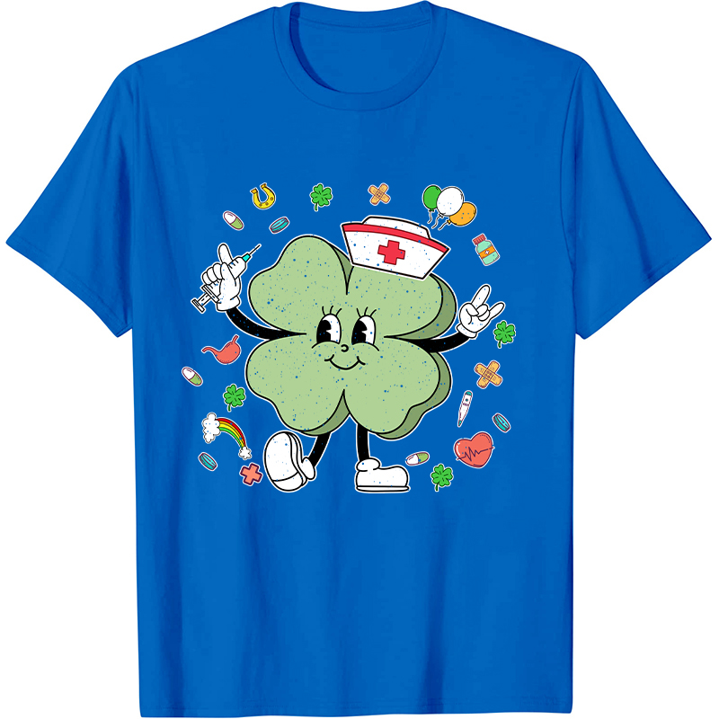 St Patricks Day Cute Clover Nurse T-Shirt