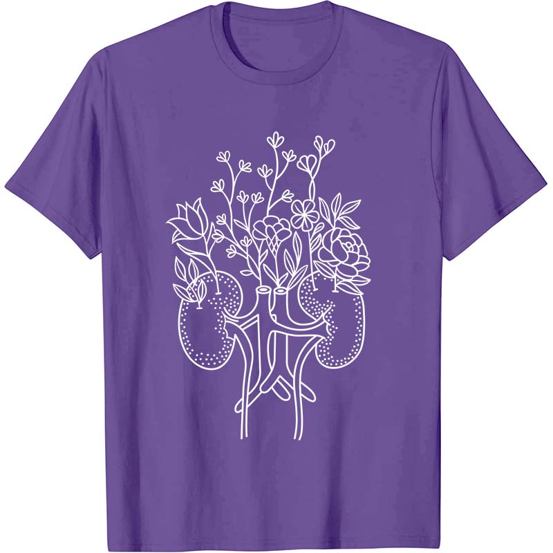 Floral Kidneys Nurse T-Shirt