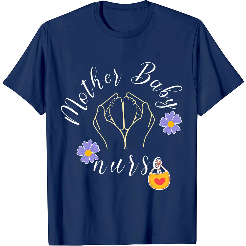 Mother Baby Flower Nurse T-Shirt