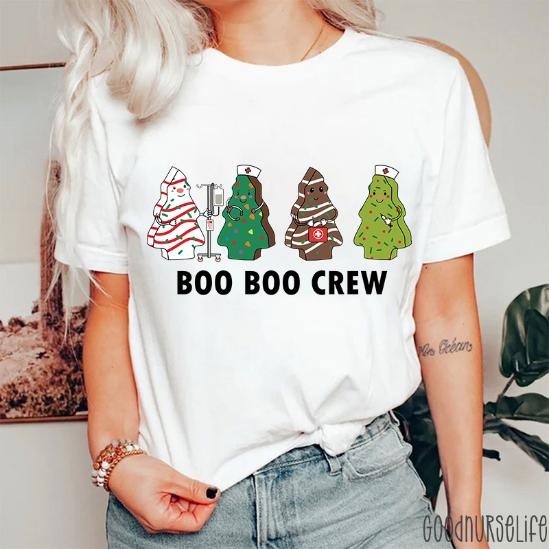 Christmas Tree Boo Boo Crew Nurse T-Shirt