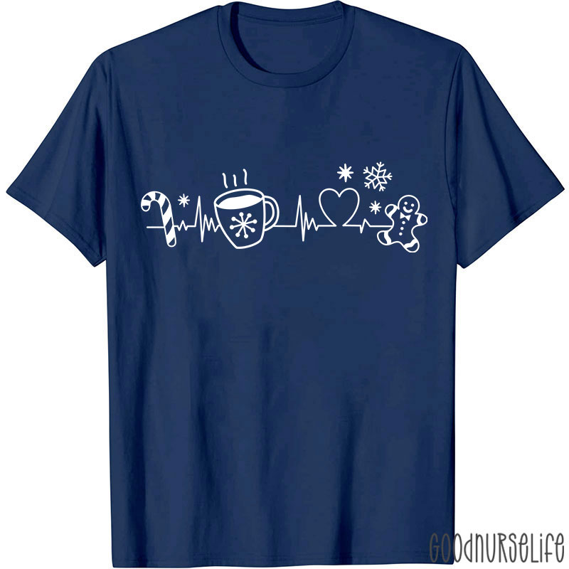 Christmas Heartbeat Nurse T-Shirt