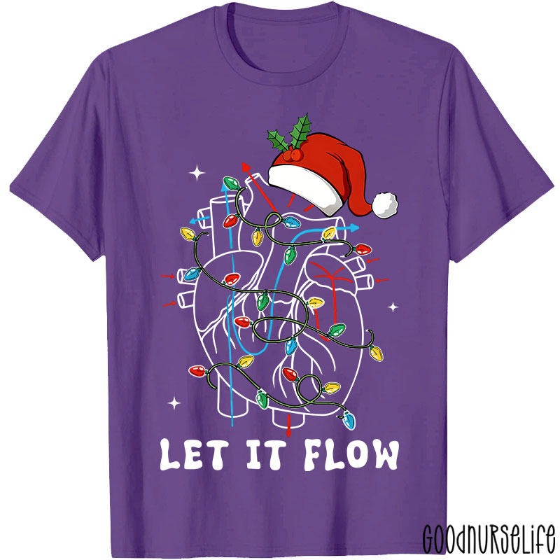 Let It Flow Christmas Light Nurse T-shirt