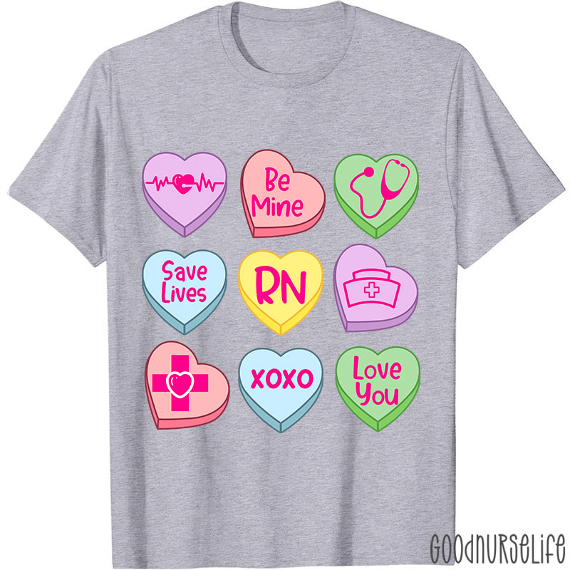 Valentine Nurse Conversation Hearts Nurse T-Shirt