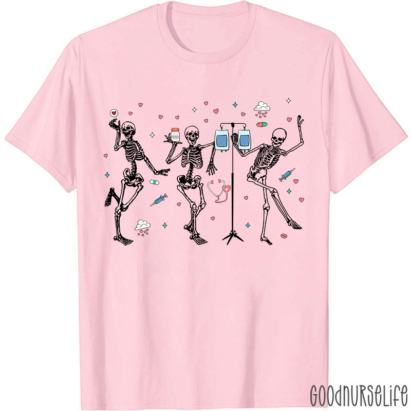 Dancing Skeleton Nurses Nurse T-Shirt
