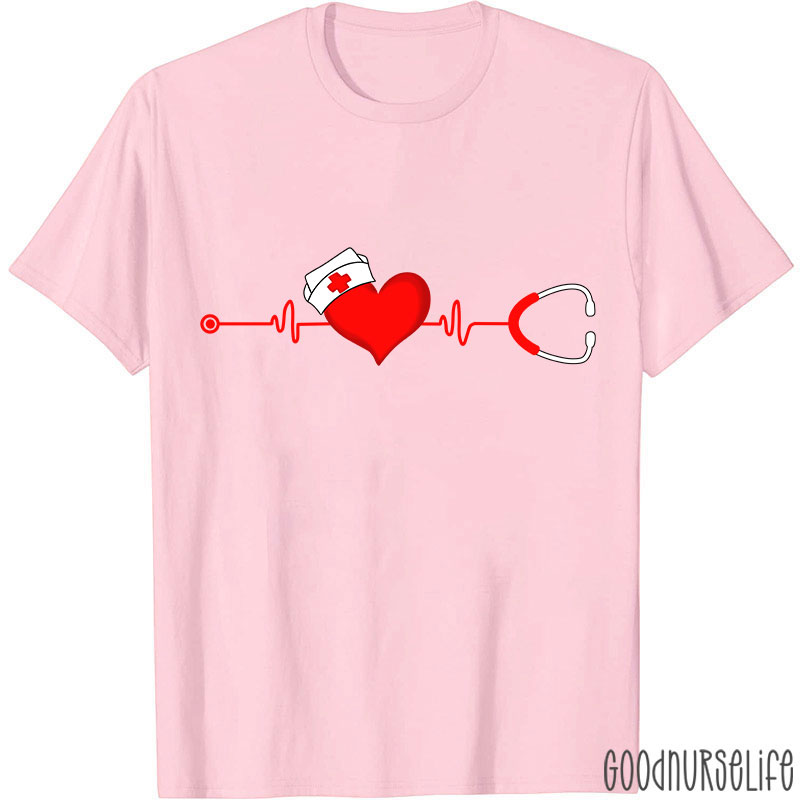 Heart Valentines Day Nurse T-Shirt