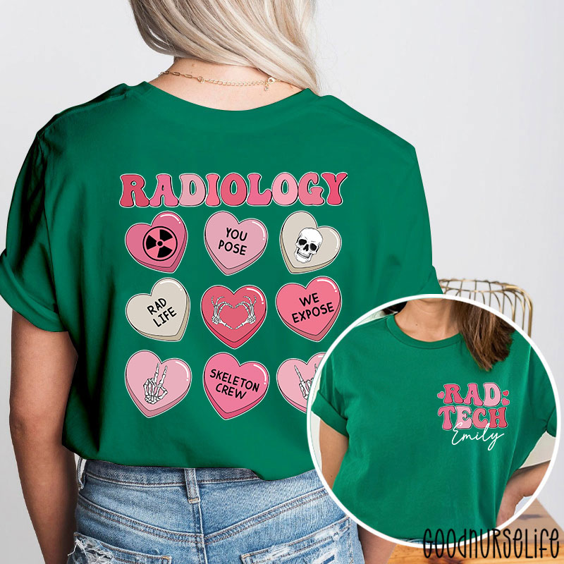 Personalized Radiology Rad Life Nurse Two Sided T-Shirt