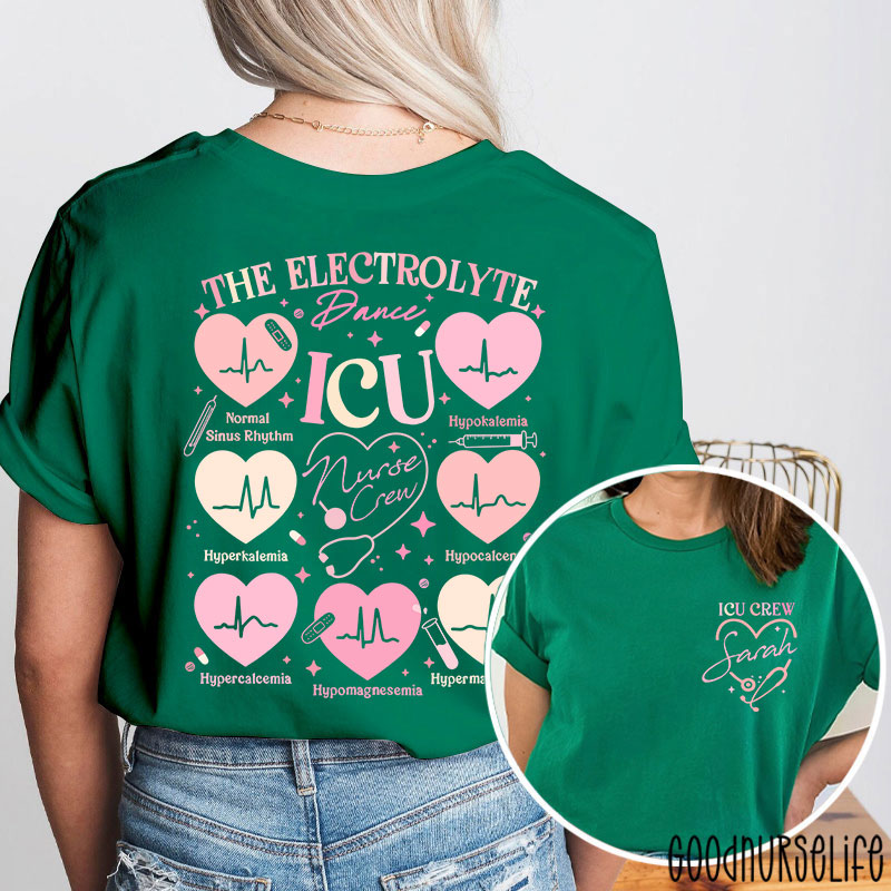 Personalized ICU Electrolyte Dance Nurse Two Sided T-Shirt
