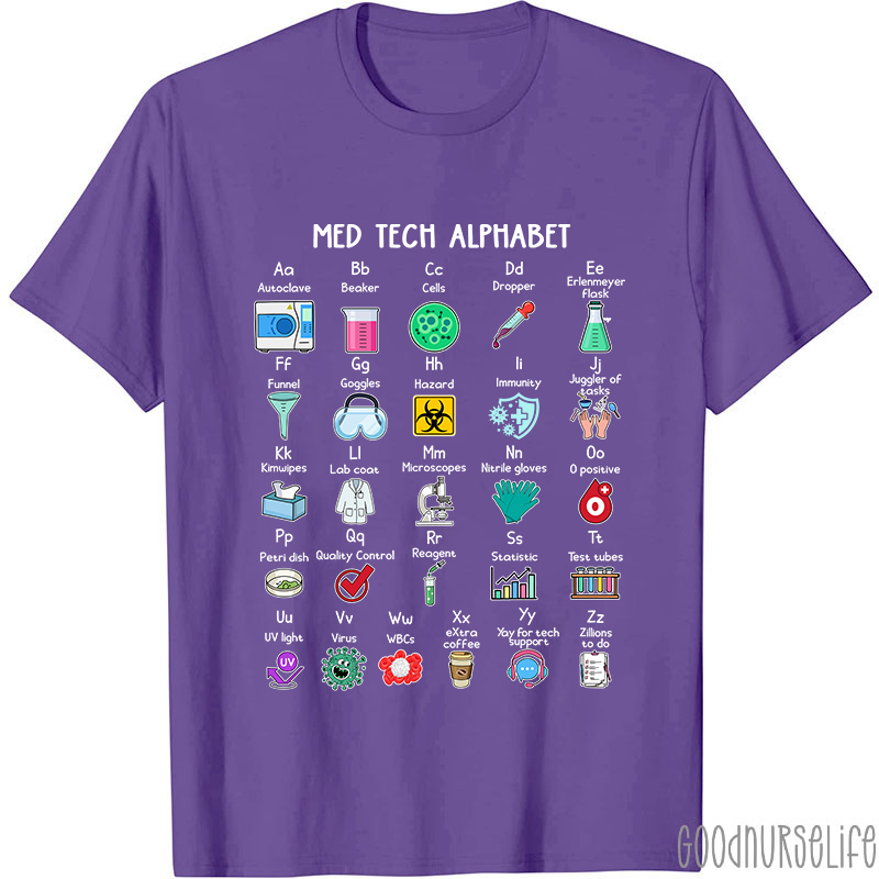 Med Tech Alphabet Nurse T-shirt