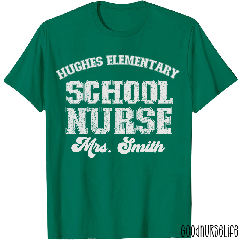 Personalized Retro Style School Nurse T-Shirt
