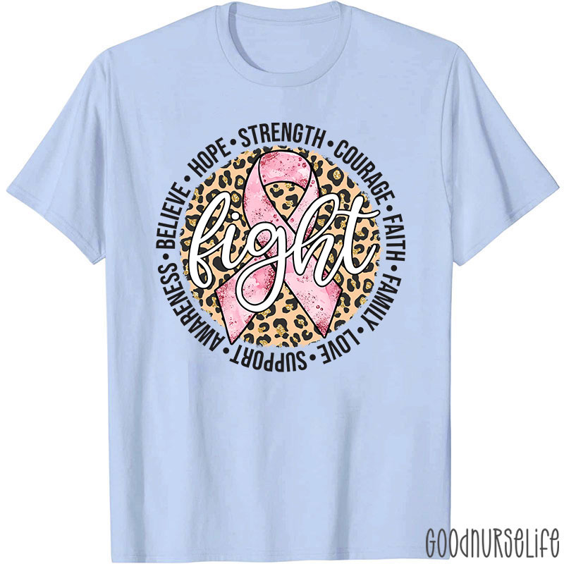 Pink Ribbon Fight Breast Cancer Nurse T-Shirt