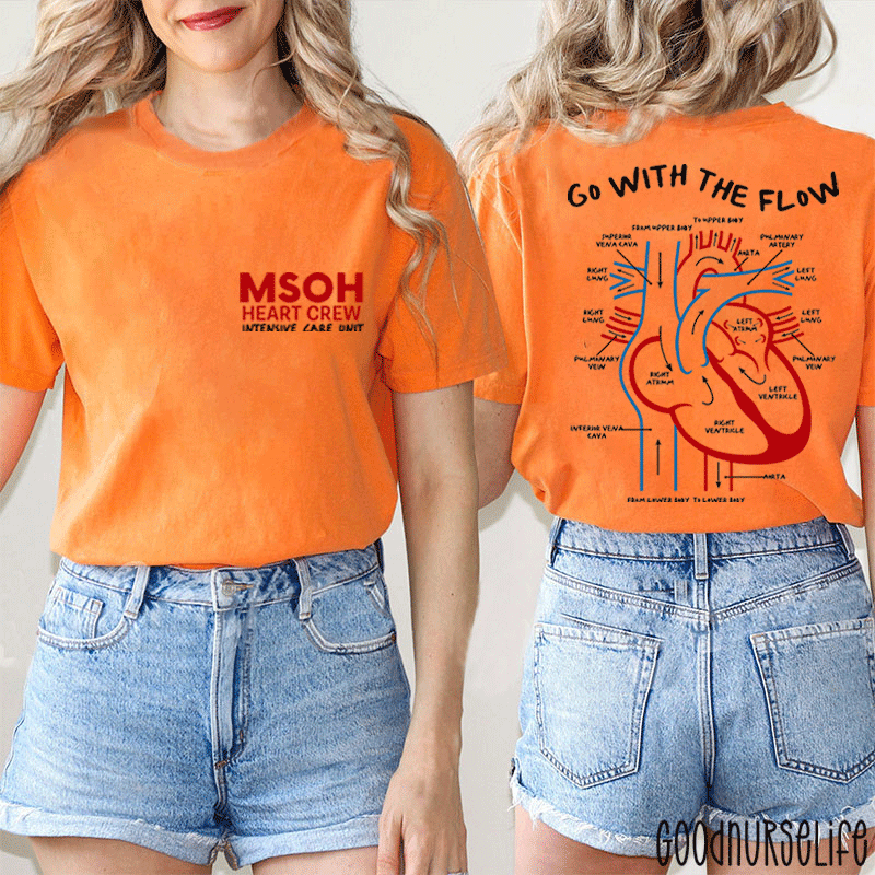 Personalized Cardiac Flow Diagram Nurse Two Sided T-Shirt