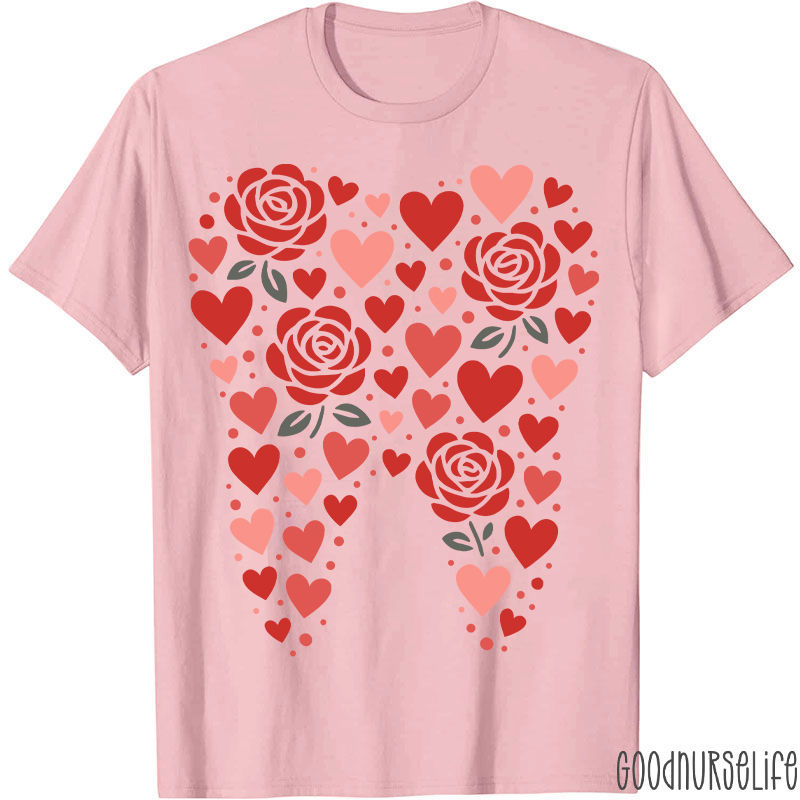 Valentine Rose Tooth Heart T-shirt