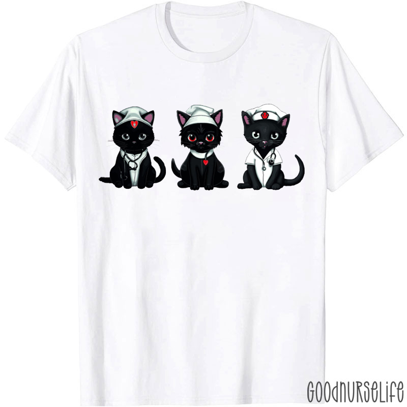Black Cat Nurse T-shirt