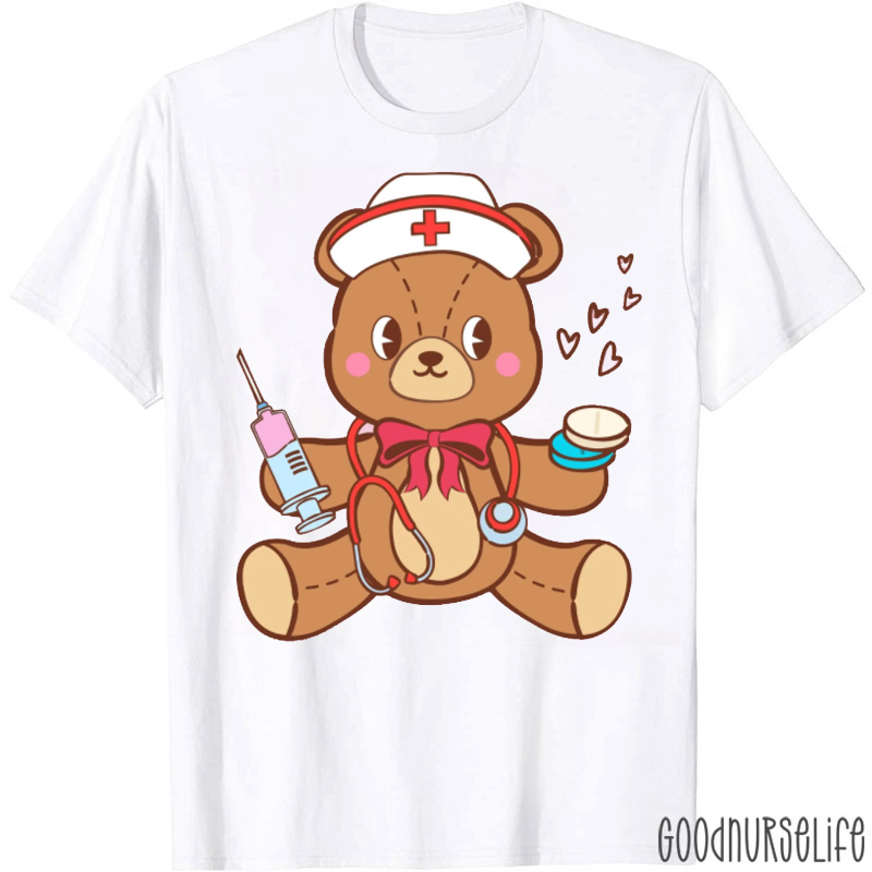 Valentine Bear NICU Nurse T-shirt