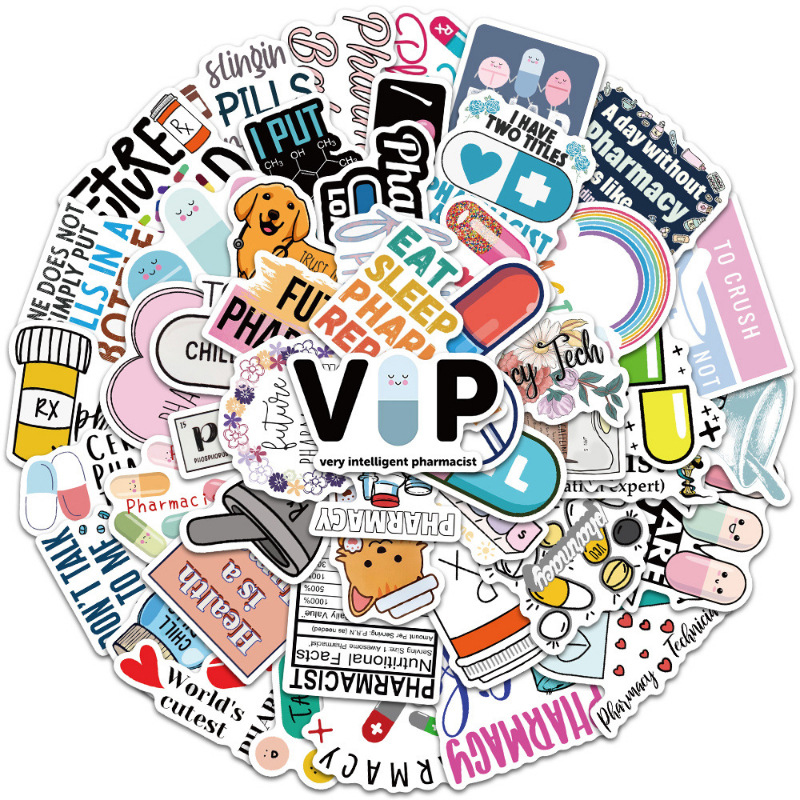 50PCS Veterinary Hospital Pharmacist Nurse Stickers