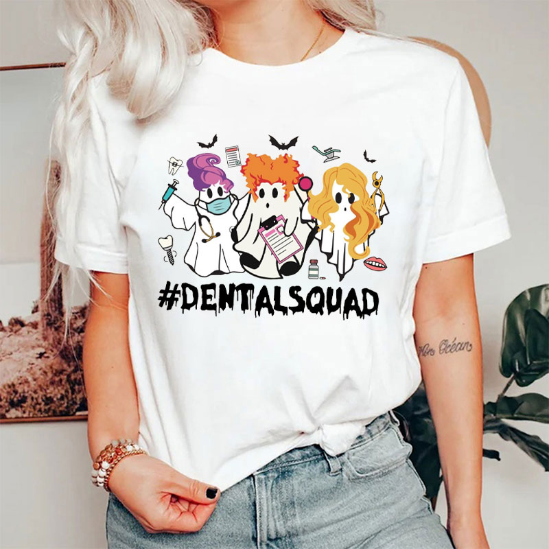 Halloween Hairstyle Weird Ghost Dental T-Shirt