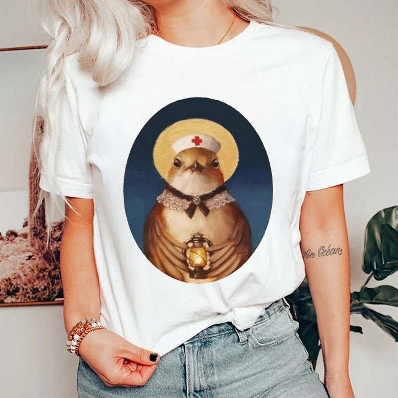Nurse Bird With Halo And Lantern Nurse T-Shirt