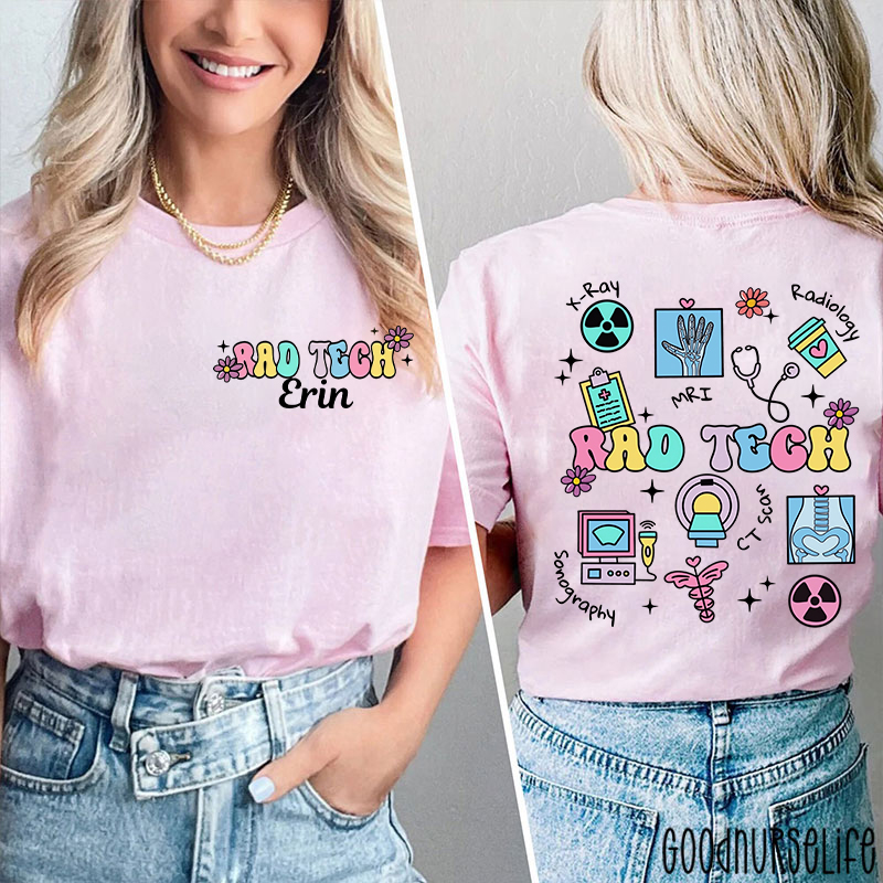 Personalized Radiology Tech Icon Radiology Two Sided T-Shirt