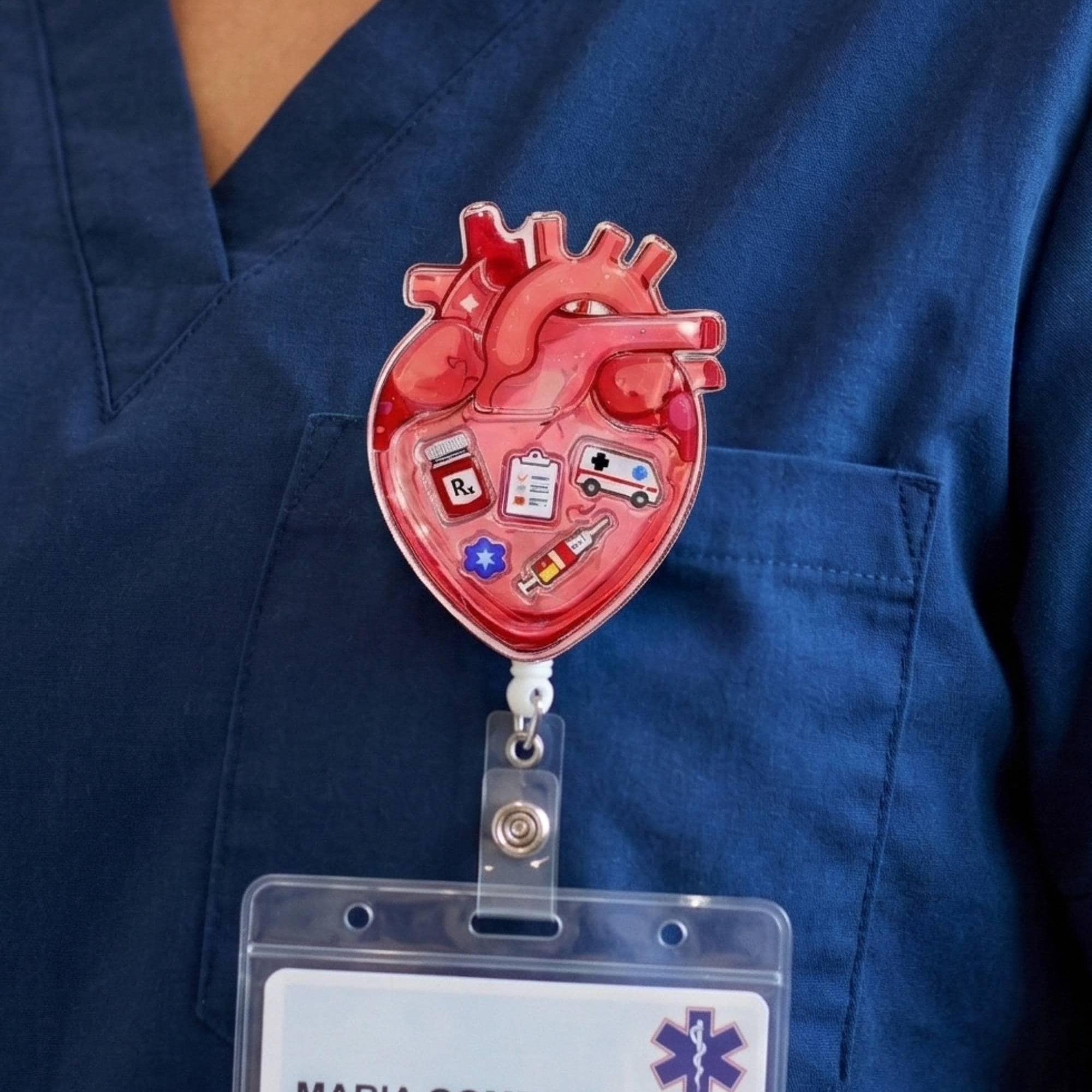 Red Heart Shaker Badge Reel