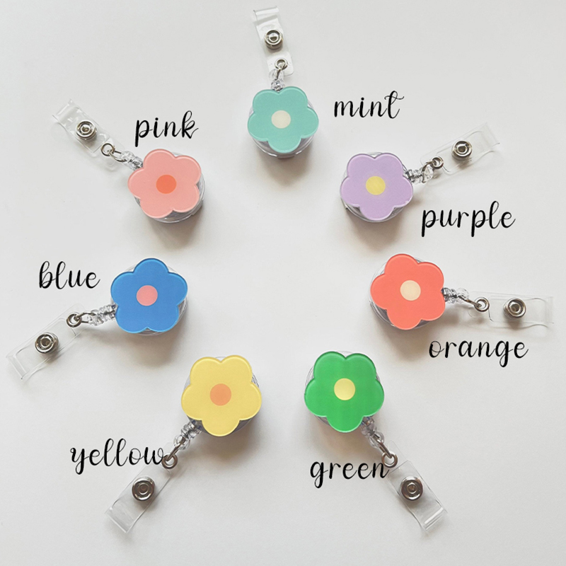 Colorful Flower Nurse Badge Reel