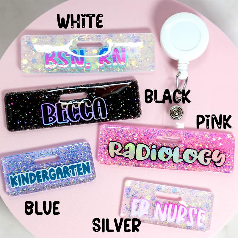 Personalized Glitter Mini Badge Buddy