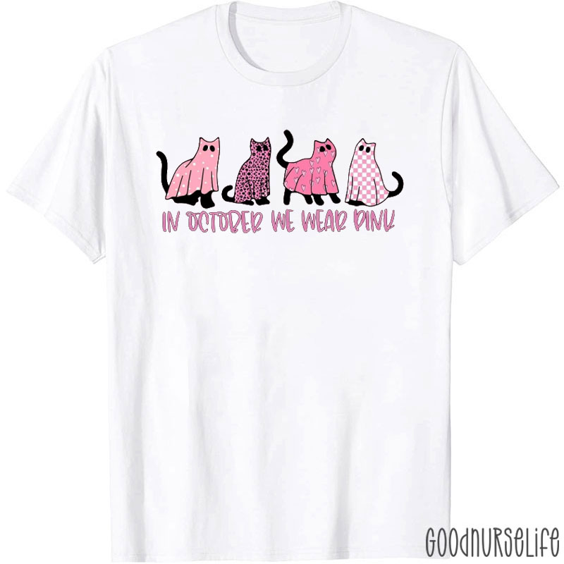 Kitten In October We Wear Pink T-Shirt