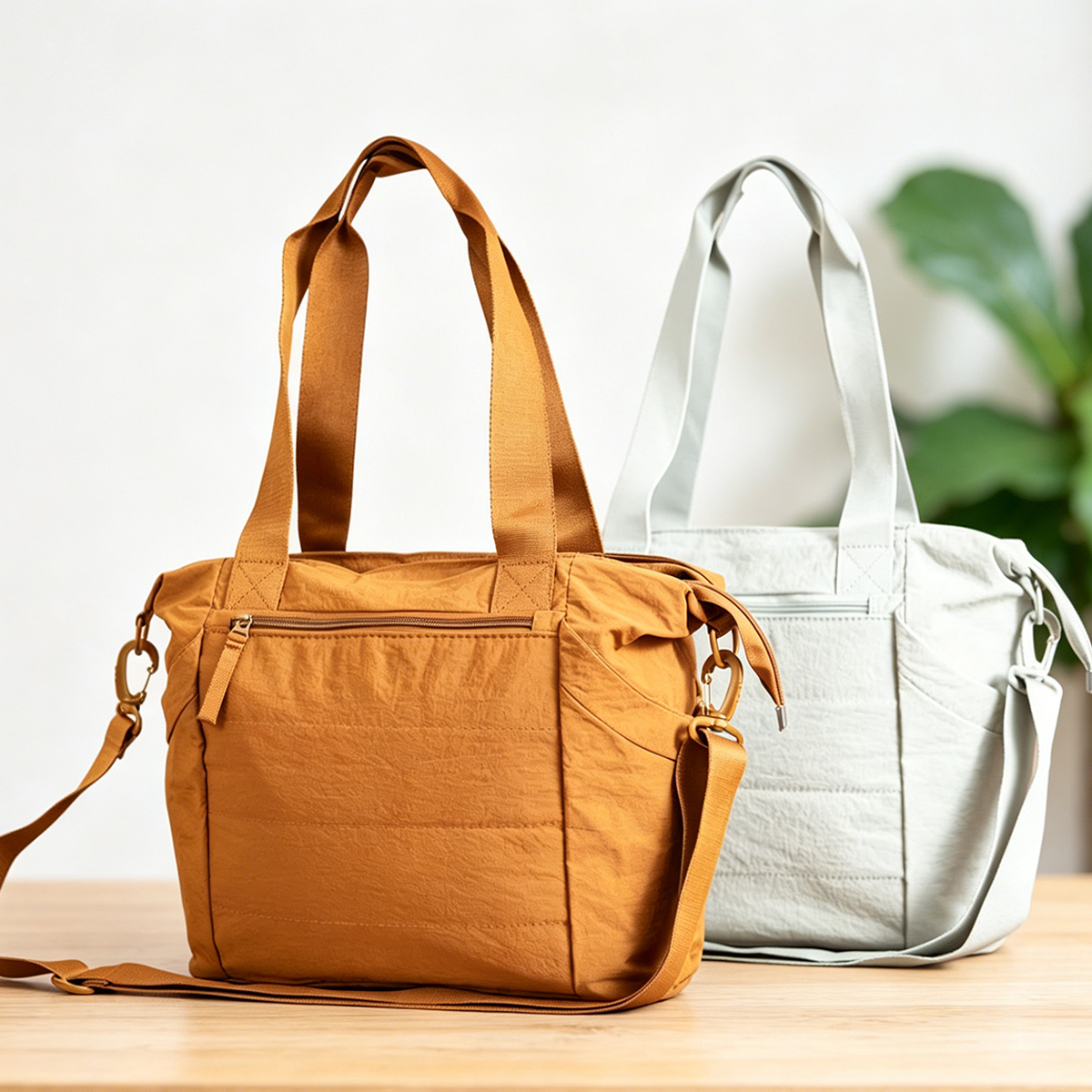 Personalized Large Capacity Solid Color Nylon Tote Bag