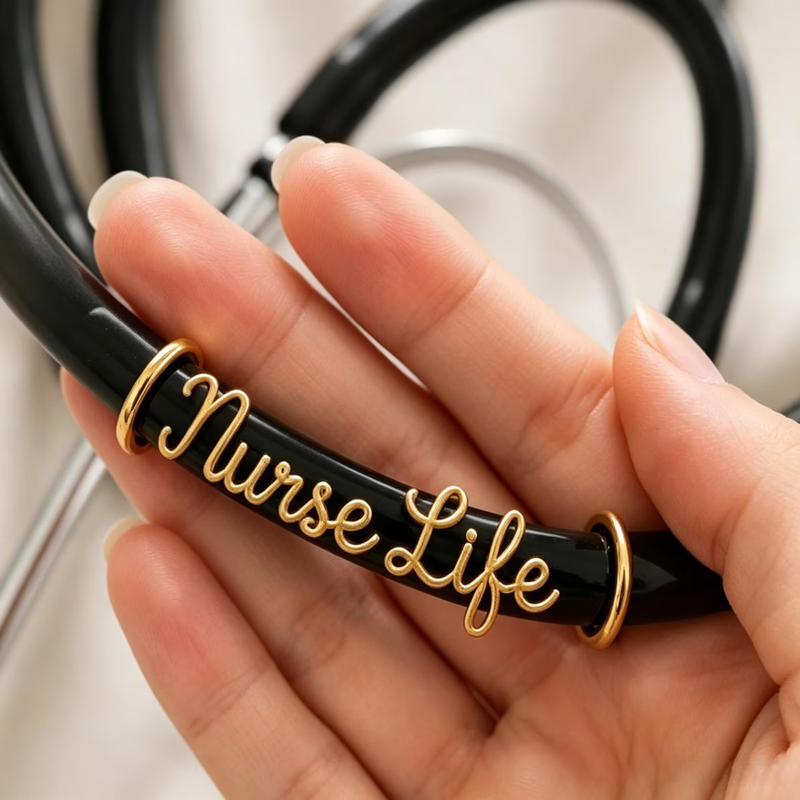 Wire Wrapped Stethoscope Charm Stethoscope ID Tag