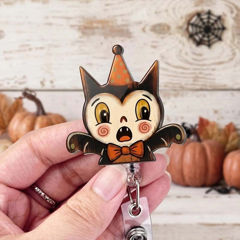 Vintage Retro Halloween Character Badge Reel