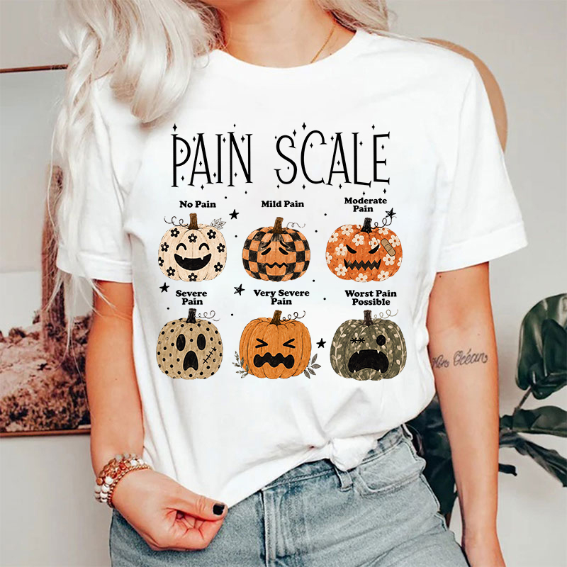 Halloween Pumpkin Pain Scale Nurse T-Shirt
