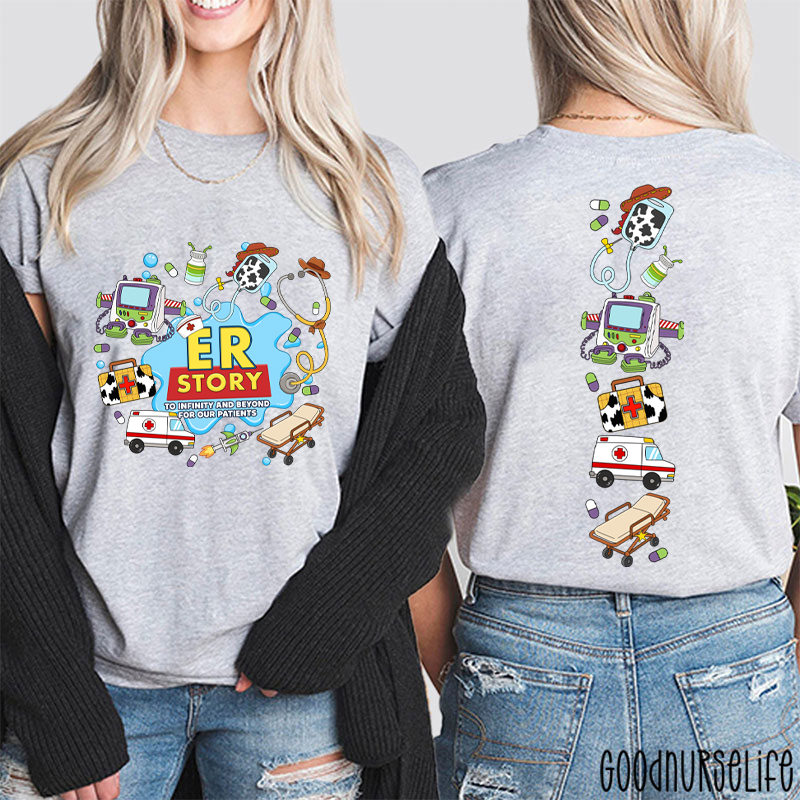 Medical Doodle Front And Back Nurse Two Sided T-Shirt