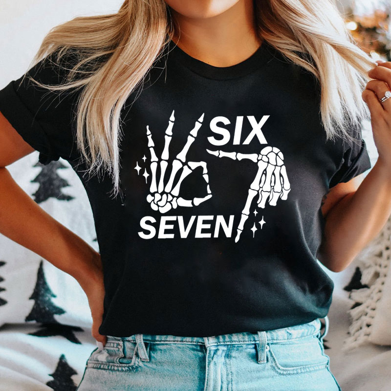 Six Seven Skeleton Hands Nurse T-Shirt