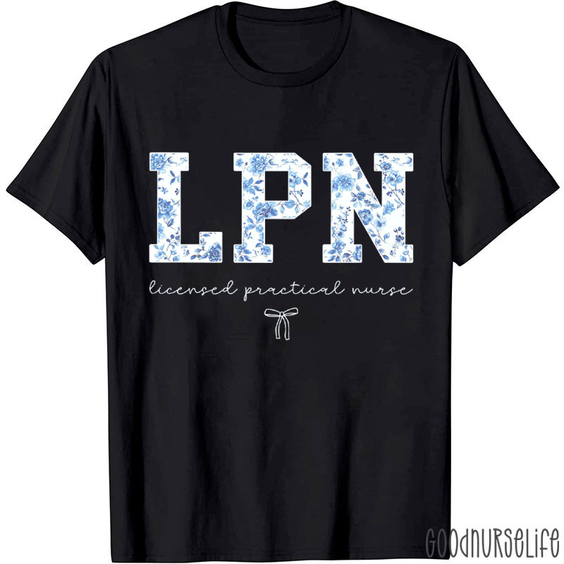 Personalized Blue Floral Neonatal Intensive Care Unit Nurse T-Shirt