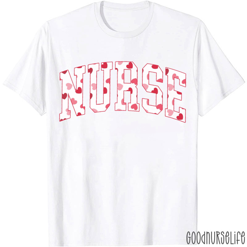 Retro Style Love Heart Nurse T-shirt