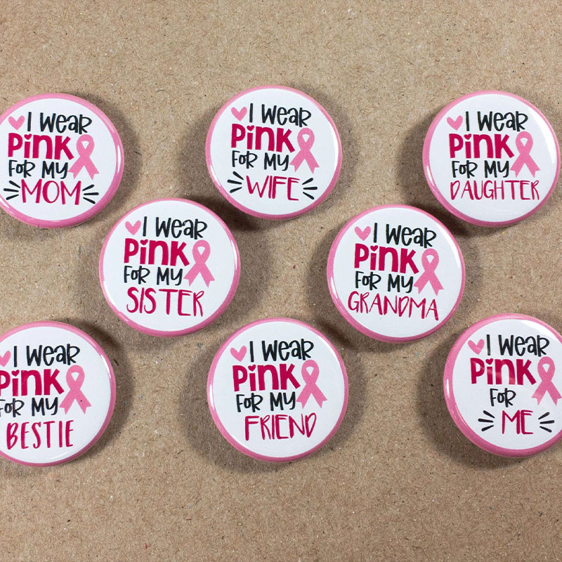 Personalized I Wear Pink For Nurse Pinback Button